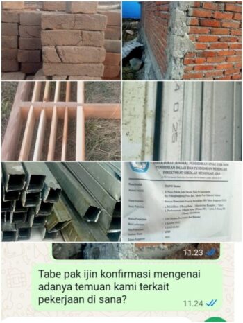 Dugan Penggunaan Material Tak Bermutu, Proyek Revitalisasi SMAN 09 Polongbangkeng Utara Kab.Takalar.