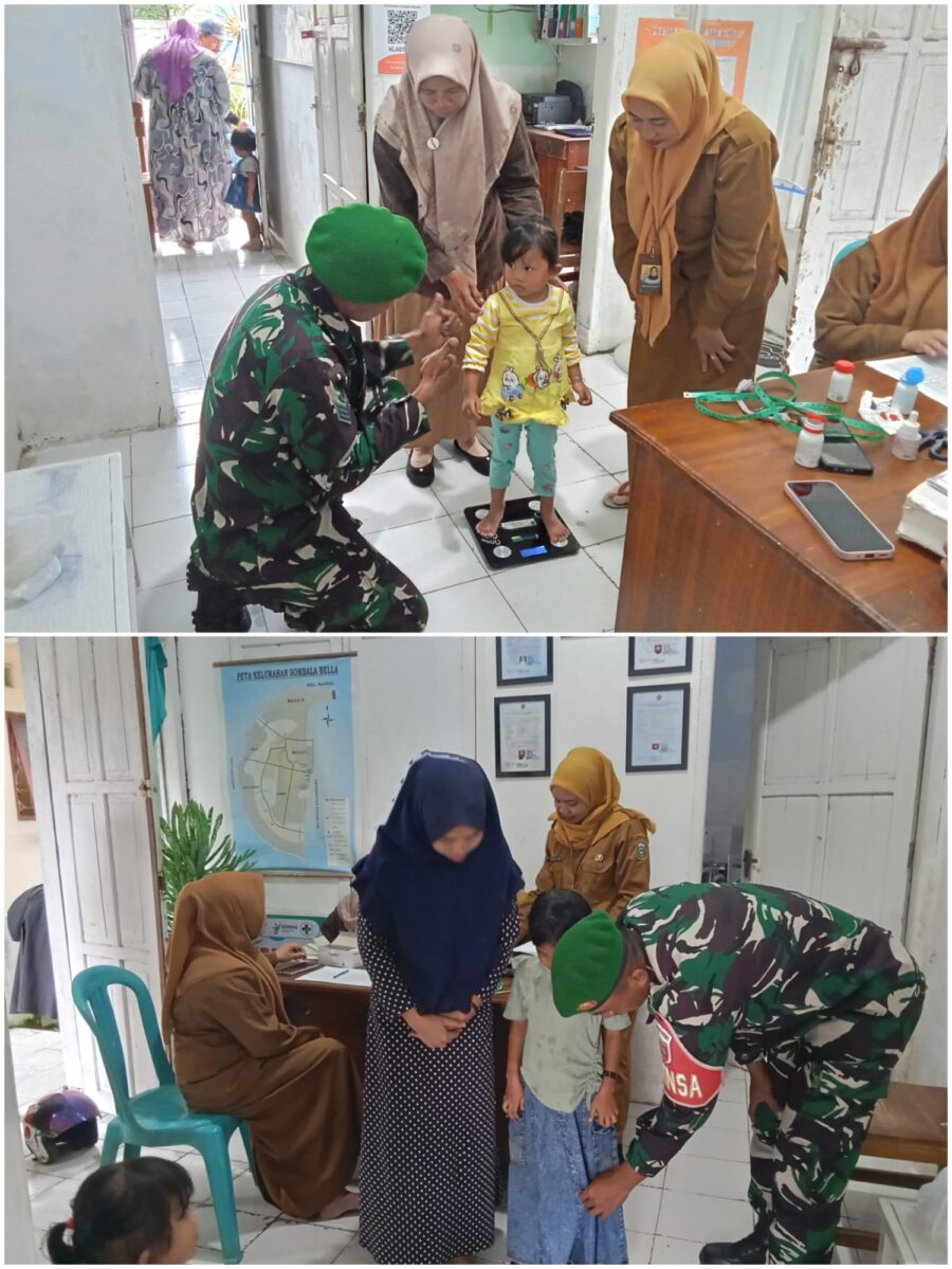 Wujudkan Balita Sehat, Babinsa Kelurahan Sombala Bella Pendampingan Kegiatan Posyandu