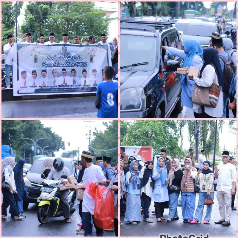 Sinergi OPD Pemkab Takalar: Diskominfo-SP dan Sekretariat Daerah Bagikan Takjil di Depan Kantor Bupati