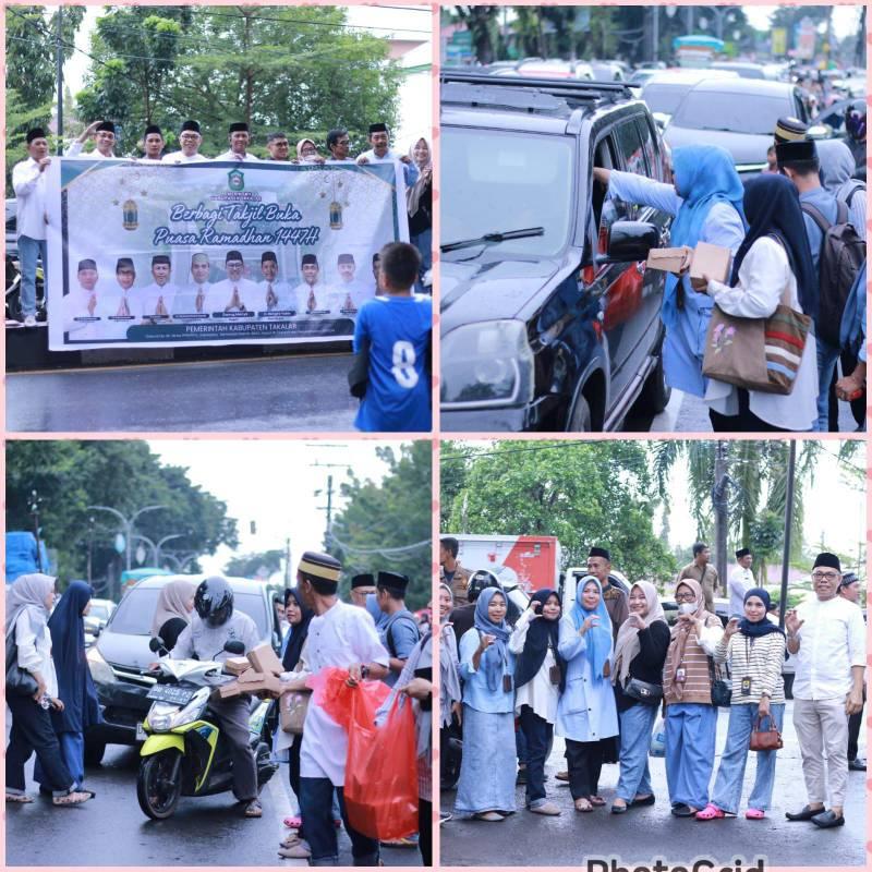 Sinergi OPD Pemkab Takalar: Diskominfo-SP dan Sekretariat Daerah Bagikan Takjil di Depan Kantor Bupati