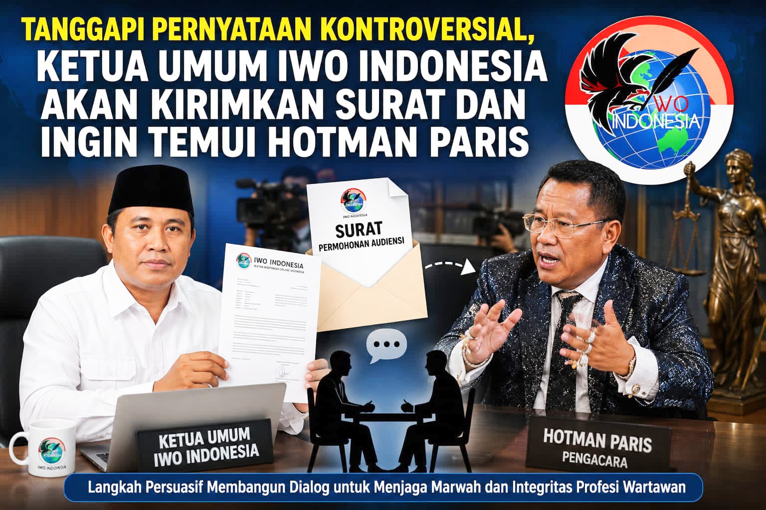 Tanggapi Pernyataan Kontroversial, Ketua Umum IWO Indonesia Akan Kirimkan Surat dan Siap Temui Hotman Paris