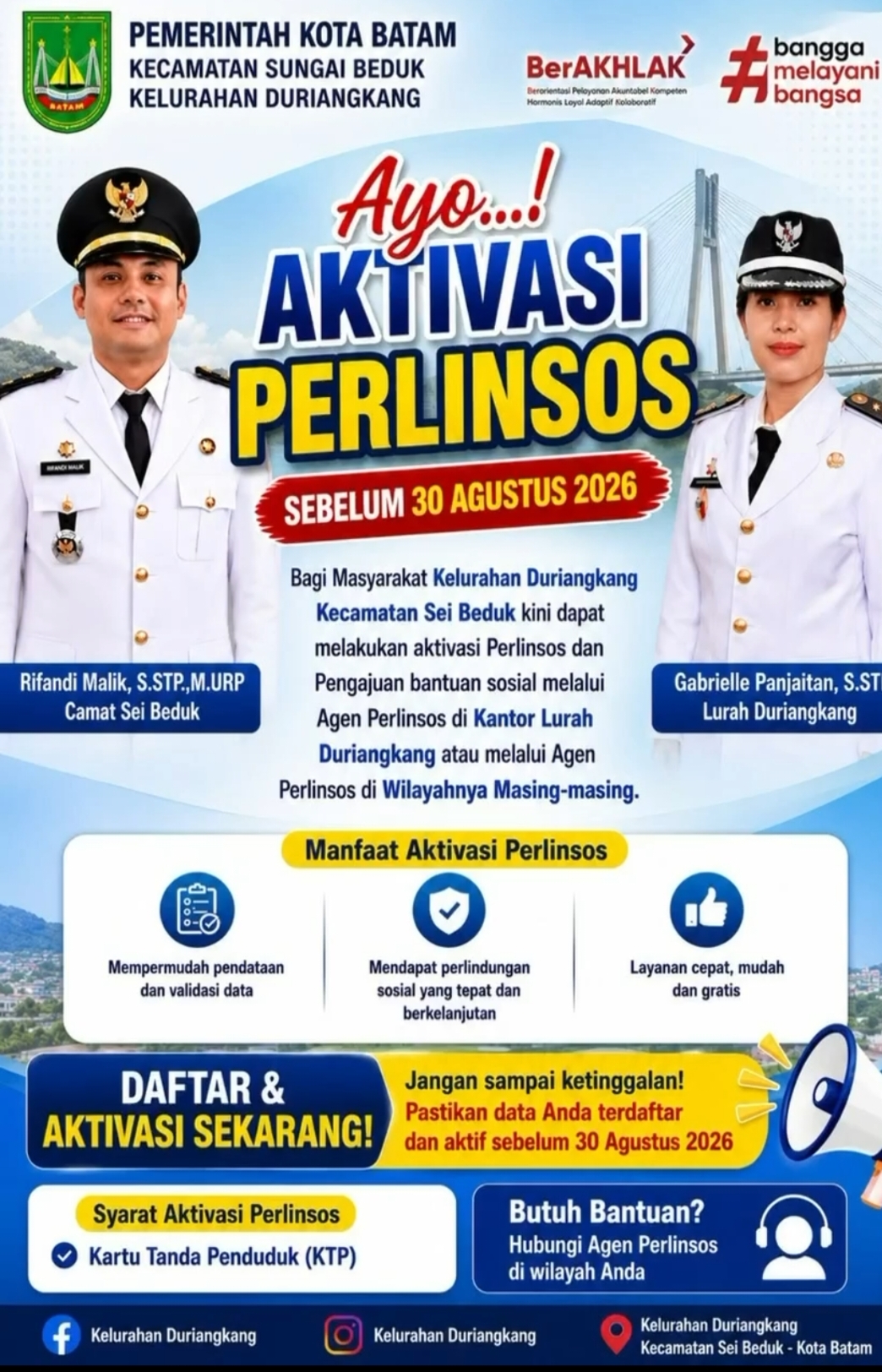 kelurahan duriangkang kedatangan sei beduk melayani dengan sepenuh hati melalui sosialisasi PERLINSOS.